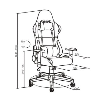 STEALTH STEALTH OFFICE GAMING CHAIR - BLACK FABRIC