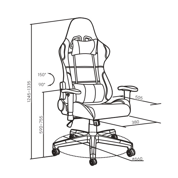 STEALTH STEALTH OFFICE GAMING CHAIR - BLACK FABRIC