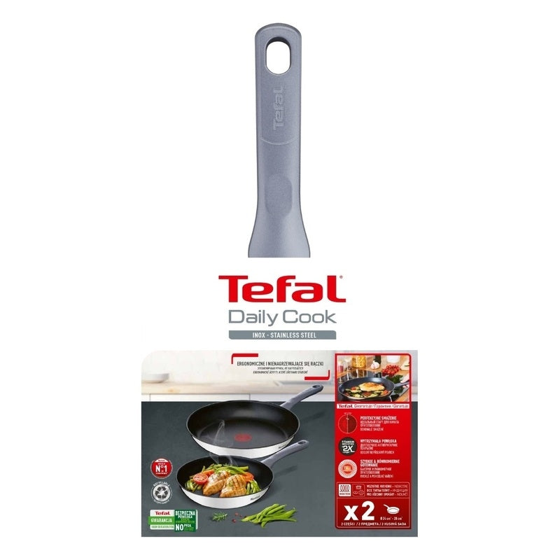 TEFAL DAILY COOK INDUCTION STAINLESS STEEL TWIN PACK 24/28CM