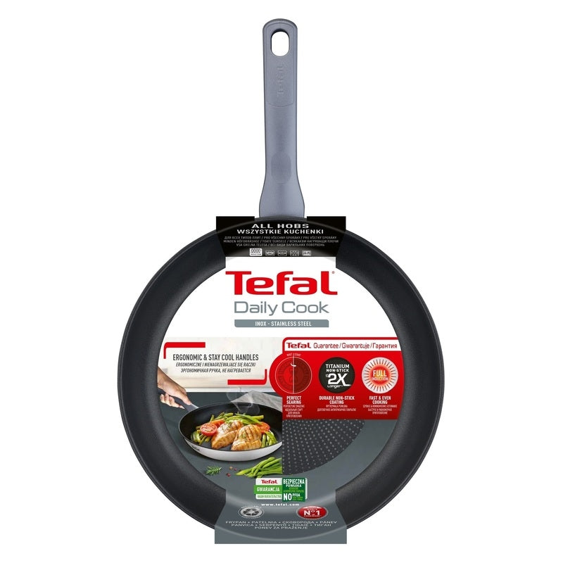 TEFAL DAILY COOK INDUCTION STAINLESS STEEL FRYPAN 30CM