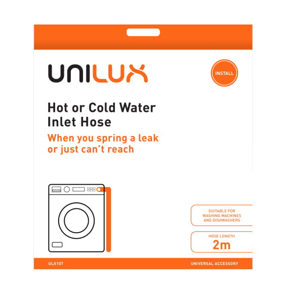 Unilux 2m Hot or Cold Water Inlet Hose