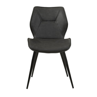 VIGGO VIGGO DINING CHAIR - CHARCOAL PU GREY STITCHING