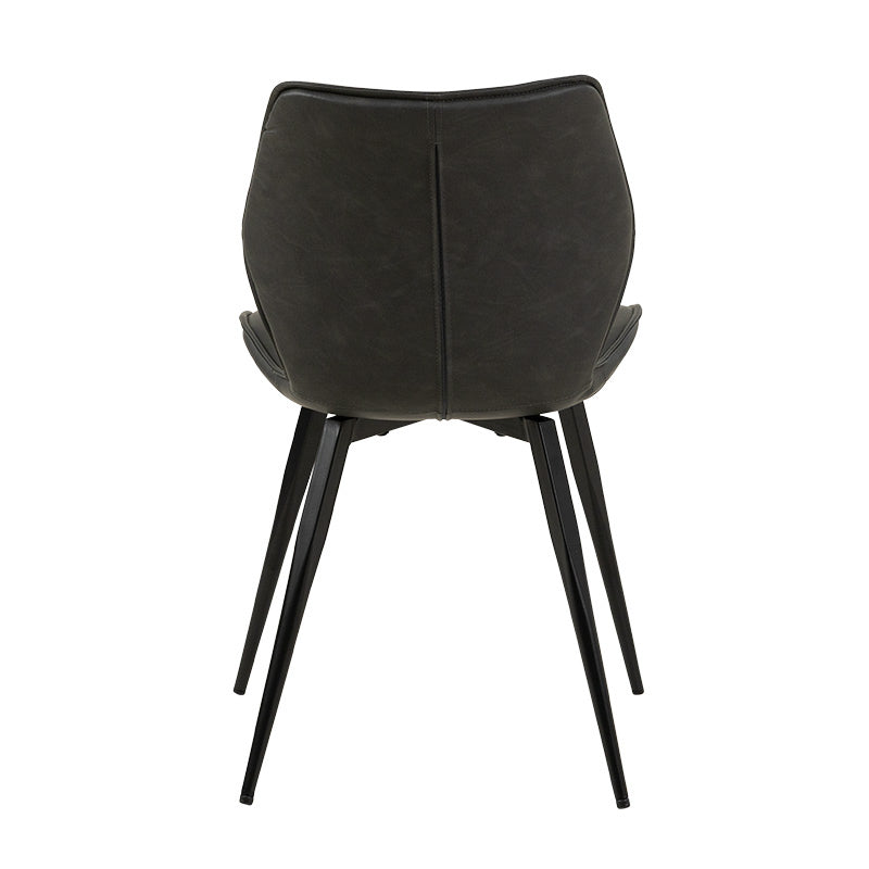 VIGGO VIGGO DINING CHAIR - CHARCOAL PU GREY STITCHING