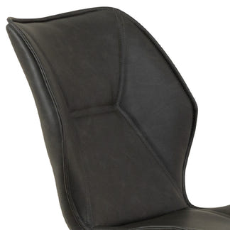 VIGGO VIGGO DINING CHAIR - CHARCOAL PU GREY STITCHING