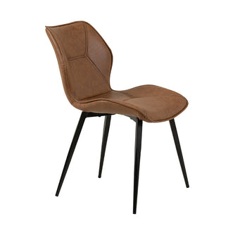 VIGGO VIGGO DINING CHAIR - TAN PU BLACK STITCHING