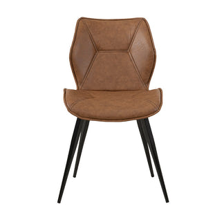 VIGGO VIGGO DINING CHAIR - TAN PU BLACK STITCHING