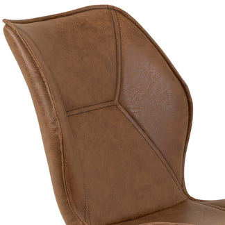VIGGO VIGGO DINING CHAIR - TAN PU BLACK STITCHING