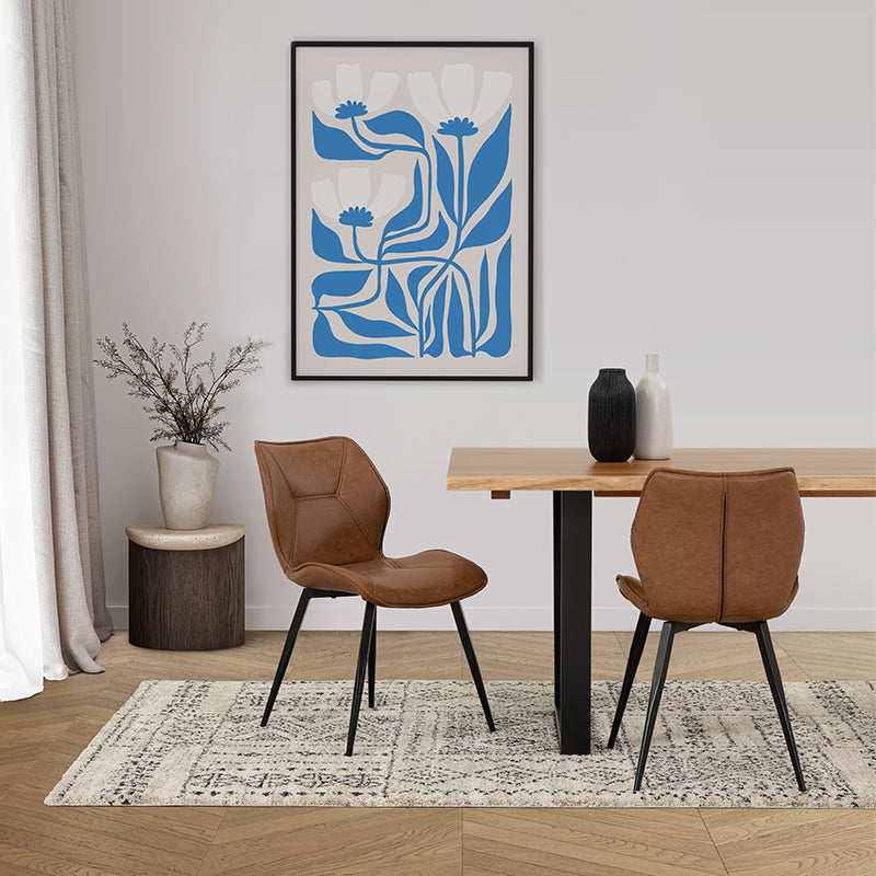 VIGGO VIGGO DINING CHAIR - TAN PU BLACK STITCHING