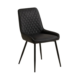 VIKTOR VIKTOR DINING CHAIR - BLACK PU MATCHED STITCHING