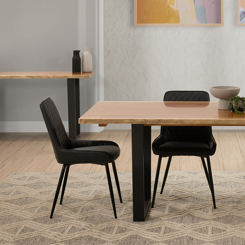 VIKTOR VIKTOR DINING CHAIR - BLACK PU MATCHED STITCHING