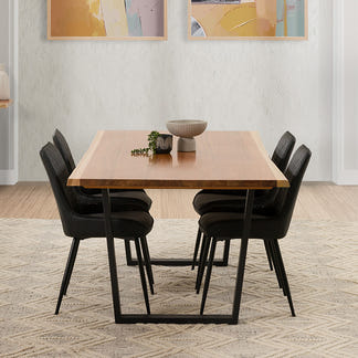 VIKTOR VIKTOR DINING CHAIR - BLACK PU MATCHED STITCHING