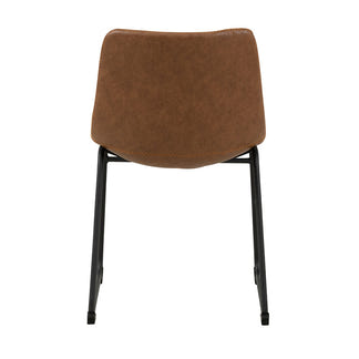 VINCENT VINCENT DINING CHAIR - TAN PU ORANGE STITCHING