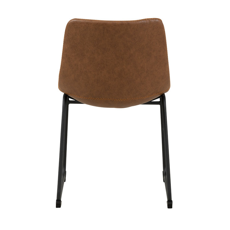 VINCENT VINCENT DINING CHAIR - TAN PU ORANGE STITCHING