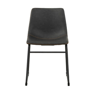 VINCENT VINCENT DINING CHAIR - CHARCOAL PU ORANGE STITCHING