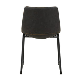 VINCENT VINCENT DINING CHAIR - CHARCOAL PU ORANGE STITCHING