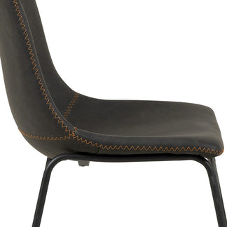 VINCENT VINCENT DINING CHAIR - CHARCOAL PU ORANGE STITCHING
