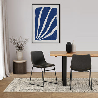 VINCENT VINCENT DINING CHAIR - CHARCOAL PU ORANGE STITCHING