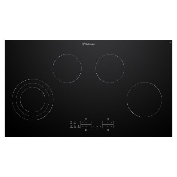 WESTINGHOUSE 4 ZONE CERAMIC COOKTOP WITH TRIPLE ZONE AND HOB2HOOD 90CM
