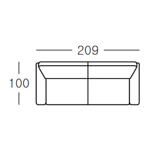 WILLOW WILLOW DARK GREY - FABRIC - 3.5 SEAT LOUNGE