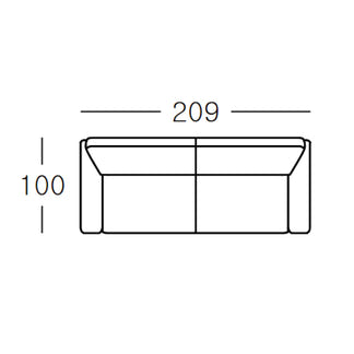 WILLOW WILLOW LIGHT GREY - FABRIC - 3.5 SEAT LOUNGE