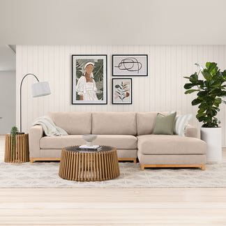 WILLOW WILLOW CHAMPAGNE - FABRIC - 3S SEAT LOUNGE + RHF CHAISE