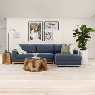WILLOW WILLOW AZURE - FABRIC - 3S SEAT LOUNGE + RHF CHAISE