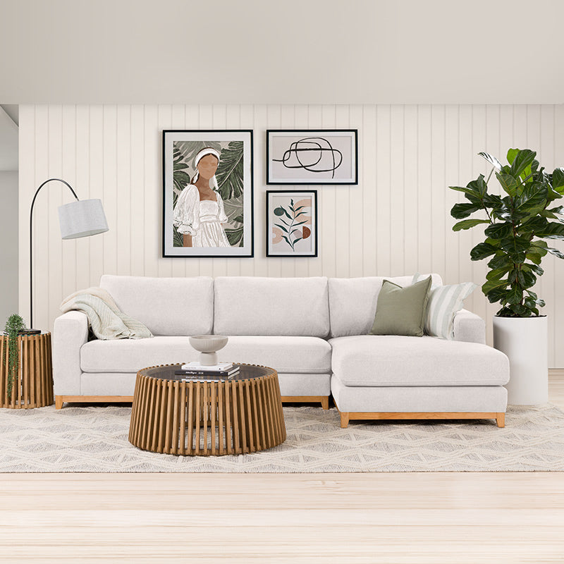 WILLOW WILLOW IVORY - FABRIC - 3S SEAT LOUNGE + RHF CHAISE