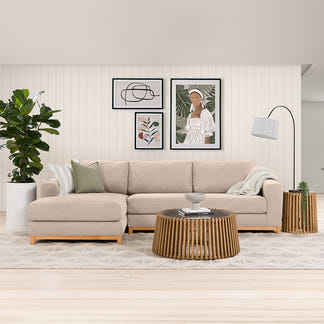 WILLOW WILLOW CHAMPAGNE - FABRIC - 3S SEAT LOUNGE + LHF CHAISE