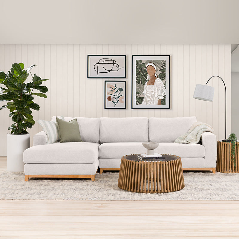 WILLOW WILLOW IVORY - FABRIC - 3S SEAT LOUNGE + LHF CHAISE